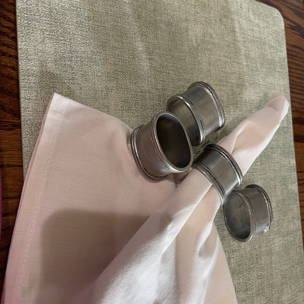 Pewter Napkin Holders Set Of 4